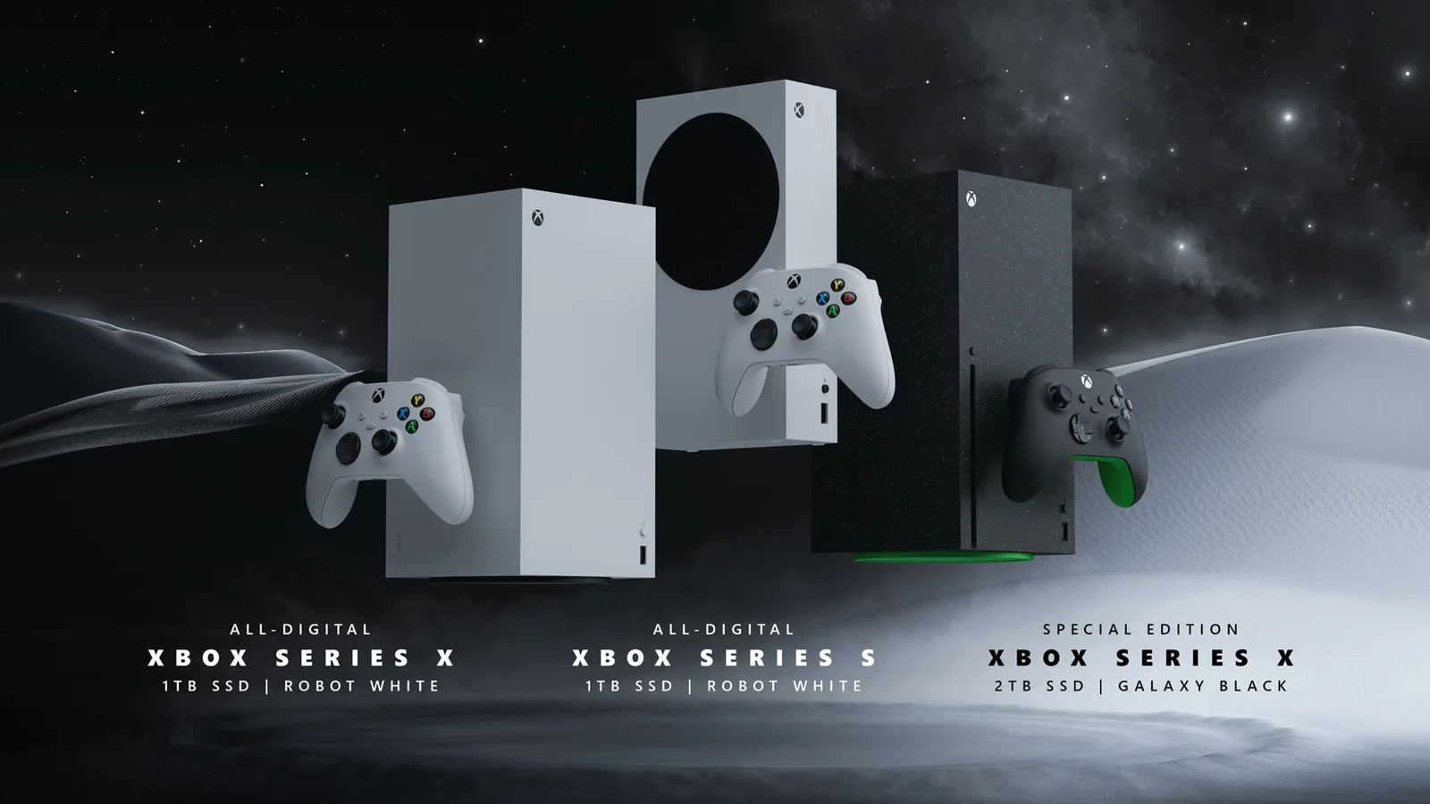 Official Xbox Series console lineup with disc and all-digital models